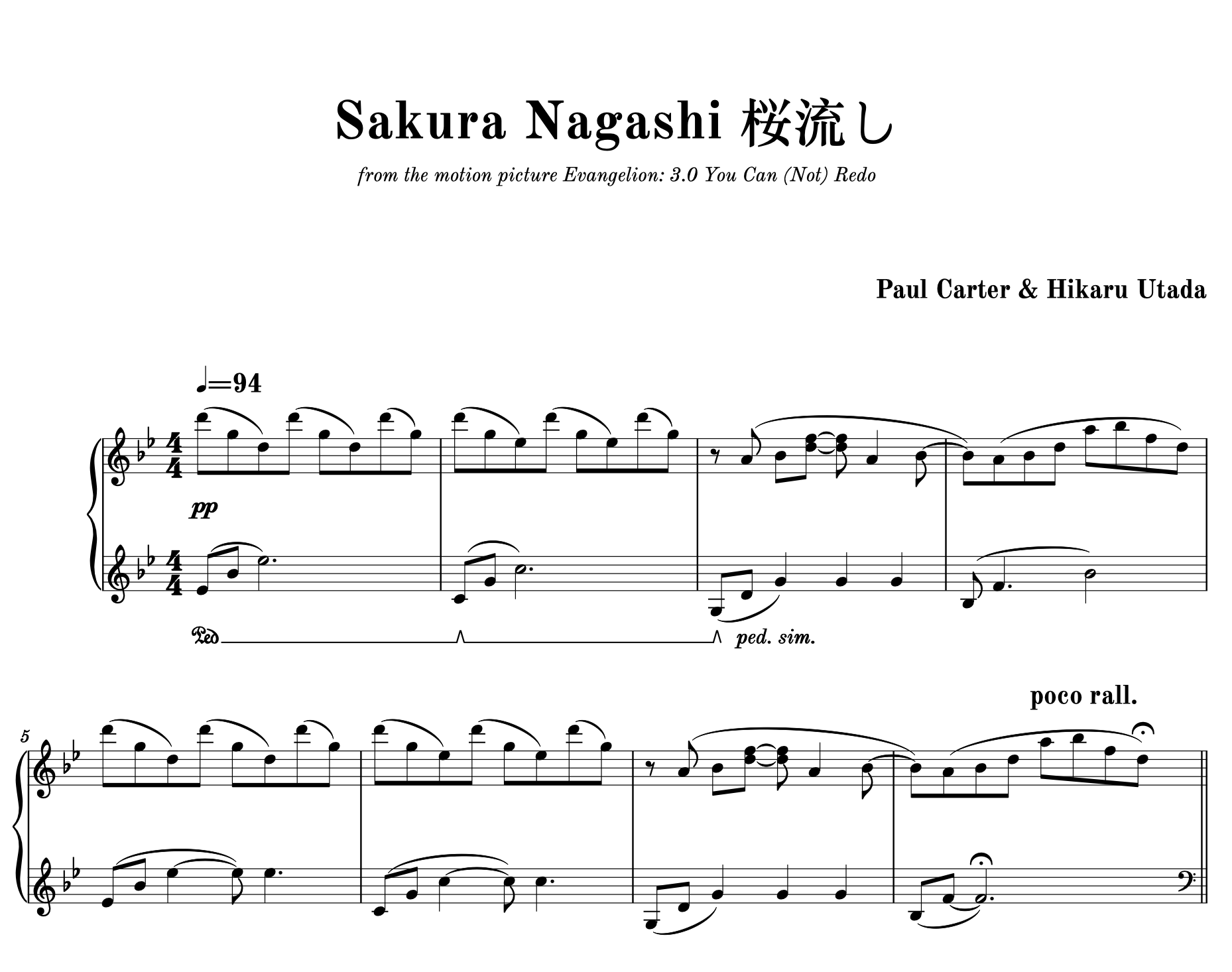 Sakura Nagashi (桜流し) | Piano Sheets | Digital Download — BENBRICK